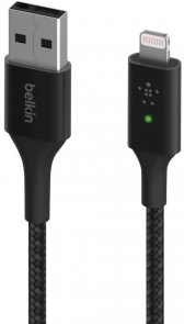 Кабель Belkin Braided Smart LED AM / Lightning 1.2m Black (CAA007BT04BK)