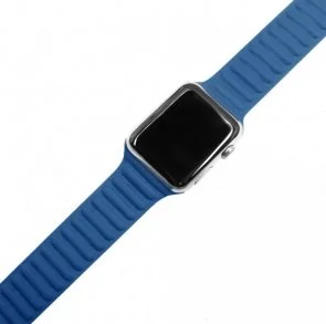 Фото: Ремінець HiC for Apple Watch 45/44/42mm - New Leather Link Blue (LLNK4244BL) № 4 | KTC