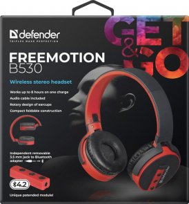 Гарнітура Defender FreeMotion B530 Black/Red (63530)