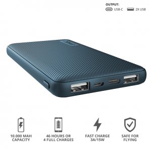 Батарея універсальна Trust Primo Ultra-thin 10000mAh Blue (23894_TRUST)