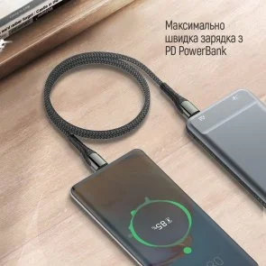 Фото: Кабель ColorWay PD Fast Charging 65W CM / CM 1m Gray (CW-CBPDCC040-GR) № 5 | KTC