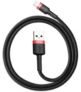 Фото: Кабель Baseus Cafule 2.4A AM / Lightning 0.5m Black/Red (CALKLF-A19) № 6 | KTC