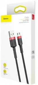 Фото: Кабель Baseus Cafule 2.4A AM / Micro USB 1m Black/Red (CAMKLF-B91) № 4 | KTC