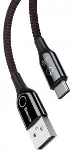 Кабель Baseus C-shaped Light Intelligent Power-off AM / Type-C 1m Black (CATCD-01)