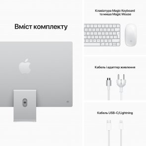 ПК моноблок Apple iMac M1 24 Retina 4.5K 256GB 7GPU Silver (MGTF3)