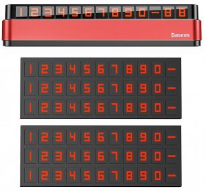 Тимчасова карта паркування Baseus Parking Number Plate Red (ACNUM-B09)