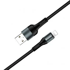 Фото: Кабель ColorWay Nylon 2.4A AM / Lightning 1m Black (CW-CBUL045-BK) № 2 | KTC