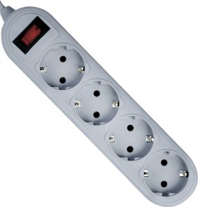 Мережевий фільтр Defender ES Lite 4/1.8m Grey (99487)