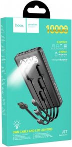 Батарея універсальна Hoco J77 10000mAh Black (J77 10000 Black)