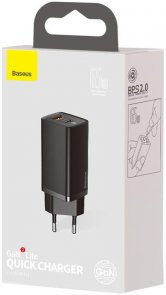 Зарядний пристрій Baseus GaN Lite Quick Charger 65W Black (CCGAN2L-B01)