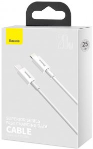 Кабель Baseus Superior Series Fast Charging PD 20W Type-C / Lightning 0.25m White (CATLYS-02)