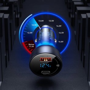 Зарядний пристрій Baseus Particular Digital Display QC PPS 65W Dual QC3.0 Dark Gray with Type-C 100W cable (TZCCKX-0G)