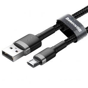  Кабель Baseus Cafule 2A AM / Micro USB 3m Grey/Black (CAMKLF-HG1)