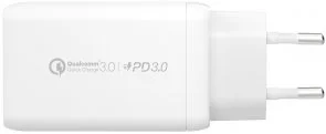 Фото: Зарядний пристрій Momax UM20 Gan One Plug 65W 2xPD QC 3.0 1xUSB White (UM20EUW) № 5 | KTC