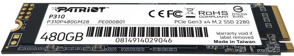 Фото: SSD-накопичувач Patriot P310 2280 PCIe Gen 3.0 x4 480GB (P310P480GM28) № 3 | KTC