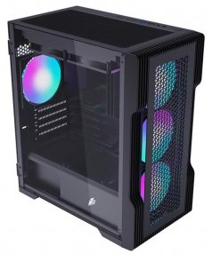 Корпус 1stPlayer T3-4F1-BK Black with window