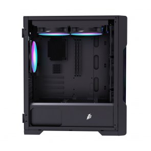 Корпус 1stPlayer T3-G-4F1-BK Black with window