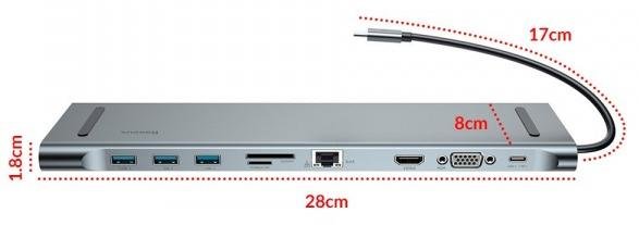 USB-хаб Baseus Enjoyment Series Gray (CATSX-F0G)