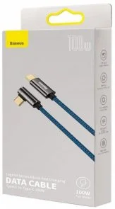 Фото: Кабель Baseus Legend Series Elbow 100W CM / CM 2m Blue (CACS000703) № 6 | KTC