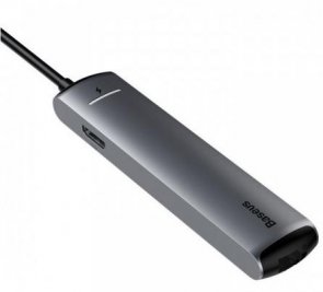 USB-хаб Baseus Mechanical Eye 6in1 3xUSB/Type-C/HDMI/RJ45 Gray (CAHUB-J0G)
