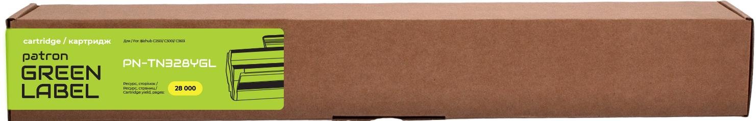  Тонер-картридж Patron for Konica Minolta TN-328 Yellow Green Label (T-MIN-TN-328-Y-PN-GL)