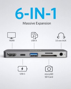 USB-хаб Anker PowerExpand Direct 6in1 Gray (A83620A1)