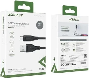 Фото: Кабель Acefast C3-09 2.4A AM / Micro USB 1.2m Black (AFC3-09B) № 3 | KTC