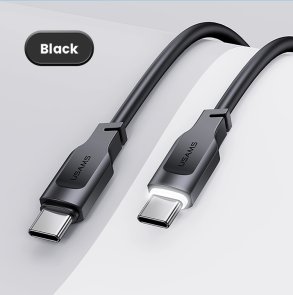 Кабель Usams US-SJ567 5A 100W Type-C / Type-C 1.2m Black (SJ567USB01)