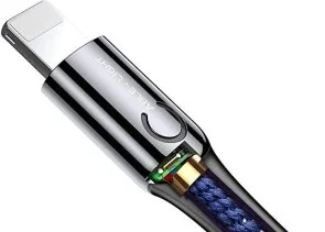 Фото: Кабель Baseus C-Shaped Light Intelligent Power-off 2.4A AM / Lightning 1m Blue (CALCD-03) № 4 | KTC