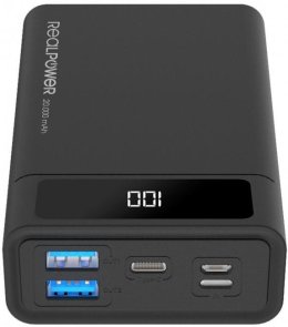  Батарея універсальна RealPower PB-20k PD 20000mAh Black