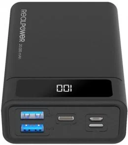 Фото: Батарея універсальна RealPower PB-20k PD 20000mAh Black № 3 | KTC