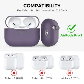 Фото: Чохол for AirPods Pro 2 - Silicon Case DELIDIGI Burgundy № 5 | KTC