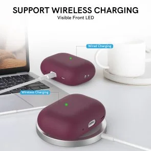 Фото: Чохол for AirPods Pro 2 - Silicon Case Two Parts Burgundy № 6 | KTC