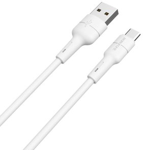 Кабель BOROFONE BX30 Silicone 2.4A AM / MicroUSB 1m White (BX30MW)