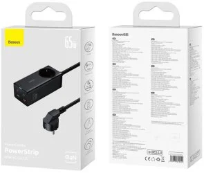 Фото: Зарядний пристрій Baseus GaN 3 Pro Desktop Powerstrip 65W Black (PSZM000901) № 6 | KTC