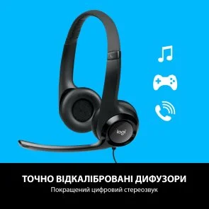 Фото: Гарнітура Logitech H390 HeadSet USB Black (981-000406) № 4 | KTC