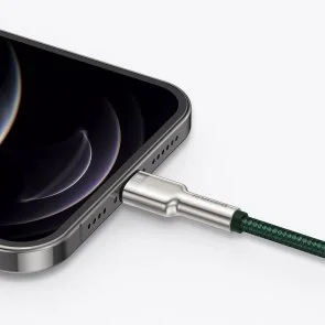 Фото: Кабель Baseus Cafule Metal 2.4A AM / Lightning 2m Green (CALJK-B06) № 5 | KTC
