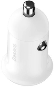 Зарядний пристрій Baseus Grain Pro Car Charger 4.8A White (CCALLP-02)