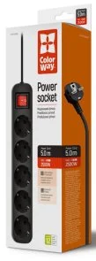 Фото: Мережевий фільтр ColorWay CW-PSEA55BK 5/5m Black № 2 | KTC