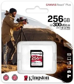Фото: FLASH пам'ять Kingston Canvas React Plus V90 SDXC 256GB (SDR2/256GB) № 2 | KTC