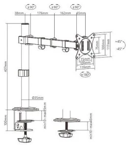 Фото: Кронштейн Gembird MA-D1-01 Black № 3 | KTC