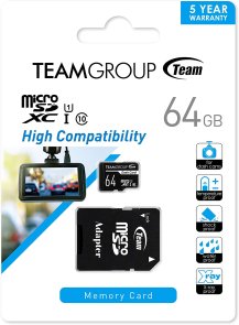 Карта пам'яті Team Dash Micro SDXC 64GB with adapter (TDUSDX64GUHS03)