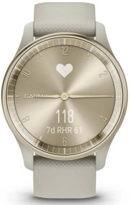 Смарт годинник Garmin Vivomove Trend Cream Gold Stainless Steel Bezel with French Gray Case and Silicone Band (010-02665-02)