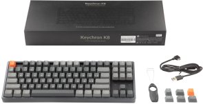 Клавіатура компактна Keychron K8 Gateron Red Hot-Swap RGB Wireless Black (K8J1_KEYCHRON)