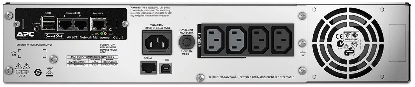 Фото: ДБЖ APC Smart-UPS RM 1500VA 1000W 2U with Network Card (SMT1500RMI2UNC) № 2 | KTC