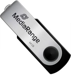 Фото: Флешка USB MediaRange Swivel swing stick 64GB Black/Silver (MR912) № 2 | KTC