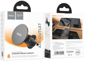 Кріплення для мобільного телефону Hoco H12 Fine jade ring magnetic car holder air outlet Black (6931474794505)