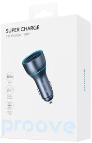 Фото: Автомобільний зарядний пристрій Proove Super Charge 130W Metal gray (51263) № 2 | KTC
