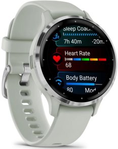 Смарт годинник Garmin Venu 3S - Silver Stainless Steel Bezel with Sage Gray Case and Silicone Band (010-02785-01)