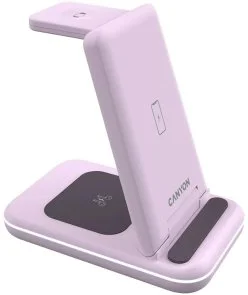 Фото: Бездротова зарядна станція Canyon WS-304 3in1 Iced Pink (CNS-WCS304IP) № 4 | KTC